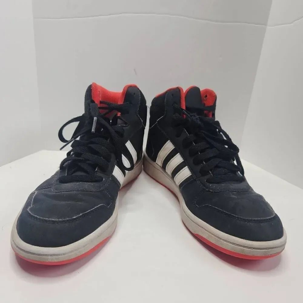 Adidas Mens Black Leather Hoops 2.0 Mid Top Basketball Sneakers Shoes Size 6.5